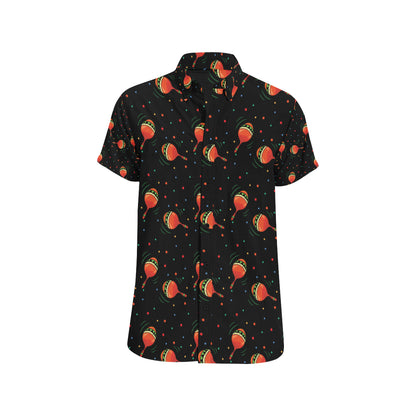 Maracas Pattern Print Design 03 Men's Short Sleeve Button Up Shirt
