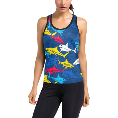 Shark Color Pattern Women's Racerback Tank Top