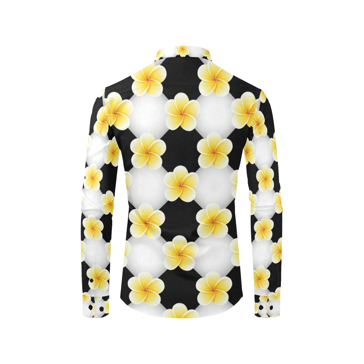 Plumeria Pattern Print Design A04 Men's Long Sleeve Shirt