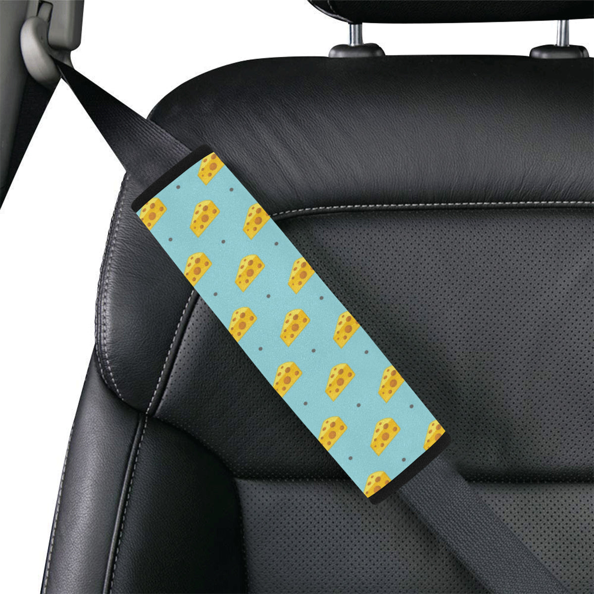 Cheese Pattern Print Design 02 Car Seat Belt Cover