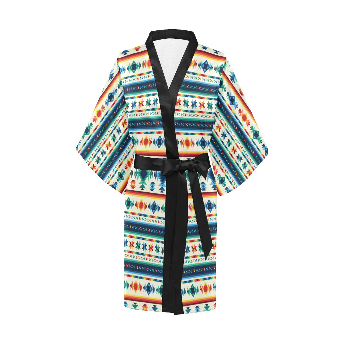 Aztec Pattern Print Design 02 Women's Short Kimono