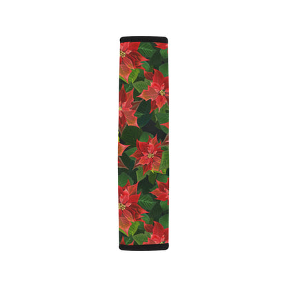 Poinsettia Pattern Print Design POT04 Car Seat Belt Cover