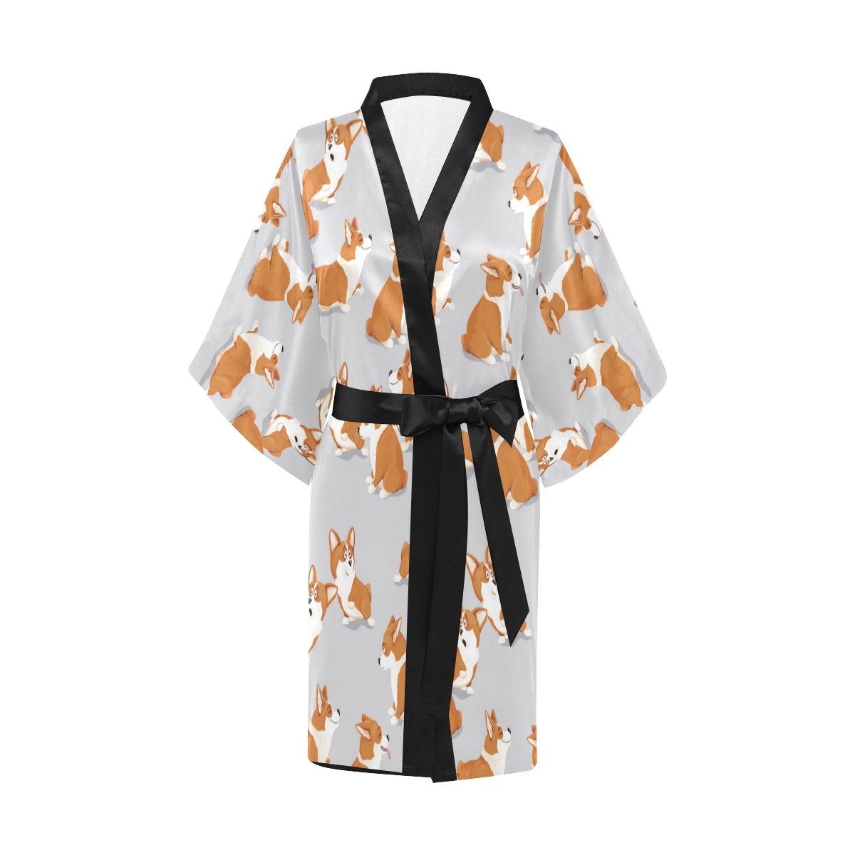 Pembroke Welsh Corgis Pattern Print Design A04 Women's Short Kimono