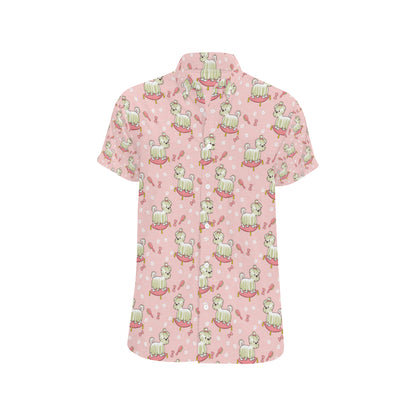 Bichons Frise Pattern Print Design 01 Men's Short Sleeve Button Up Shirt