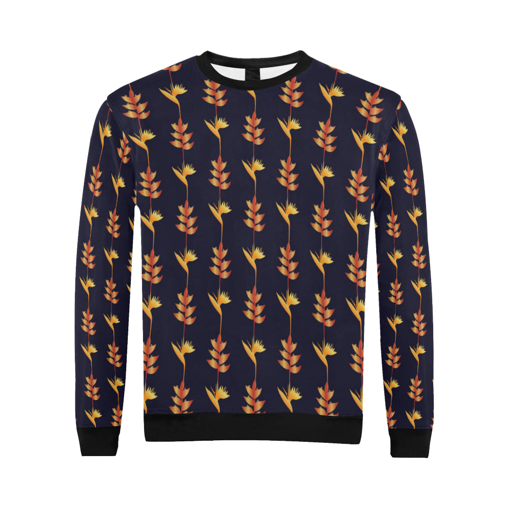 Heliconia Pattern Print Design HL06 Men Long Sleeve Sweatshirt