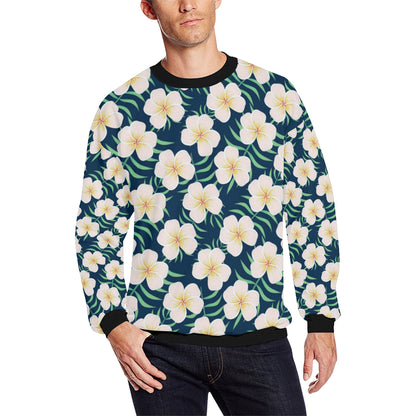 Pink Plumeria Pattern Print Design PM016 Men Long Sleeve Sweatshirt
