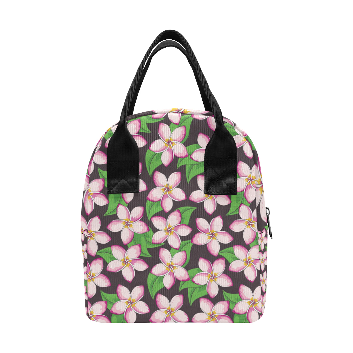 Pink Plumeria Pattern Print Design PM019 Insulated Lunch Bag