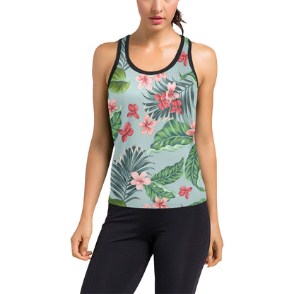 Plumeria Pattern Print Design PM027 Women's Racerback Tank Top