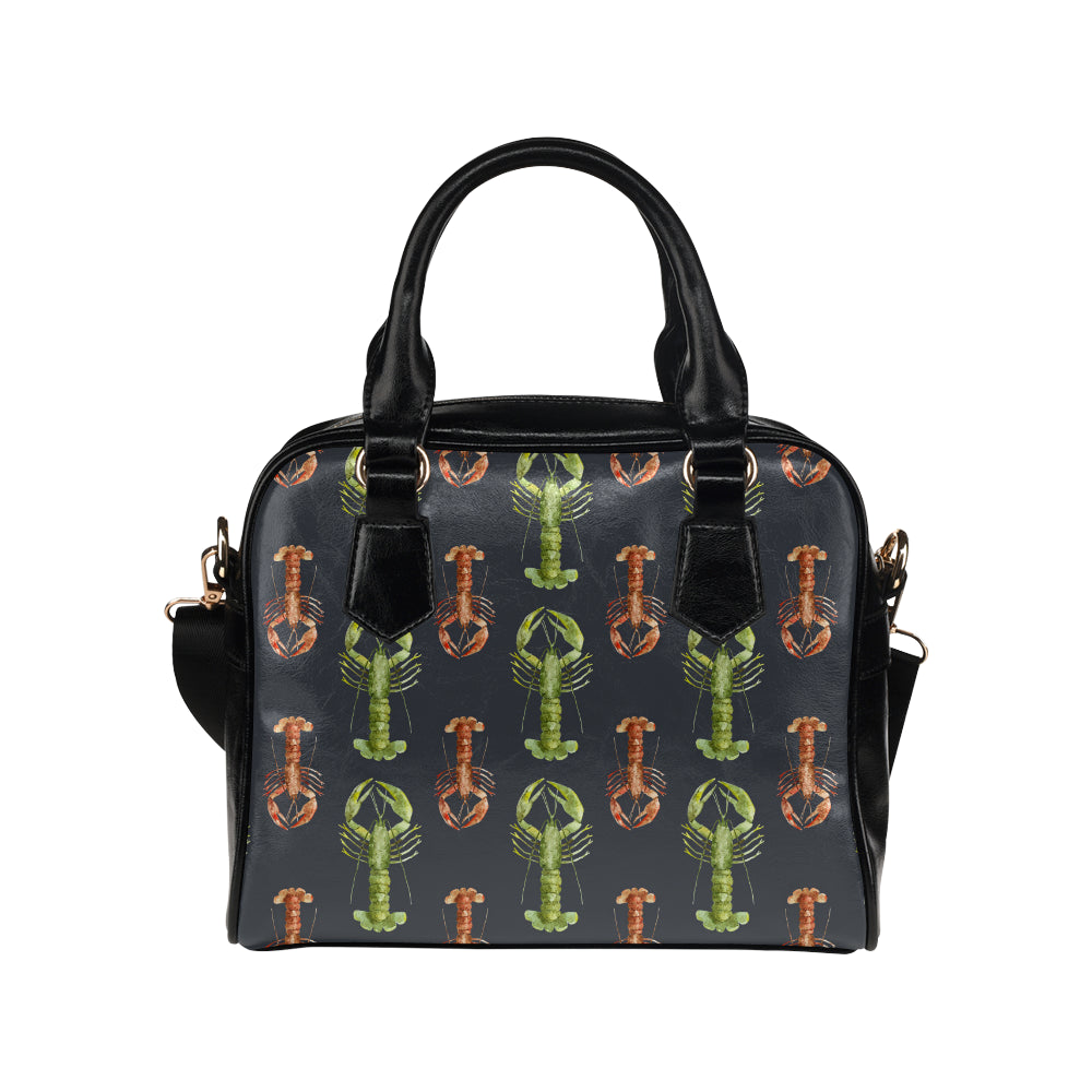 Lobster Pattern Print Design 01 Shoulder Handbag
