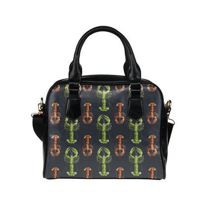 Lobster Pattern Print Design 01 Shoulder Handbag