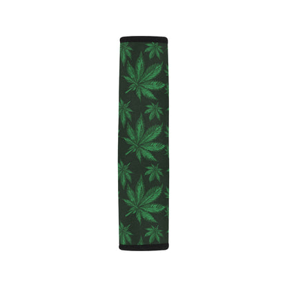 Pot Leaf Pattern Print Design A04 Car Seat Belt Cover