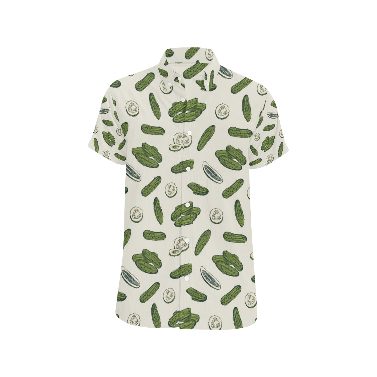 Cucumber Pattern Print Design CC05 Men's Short Sleeve Button Up Shirt
