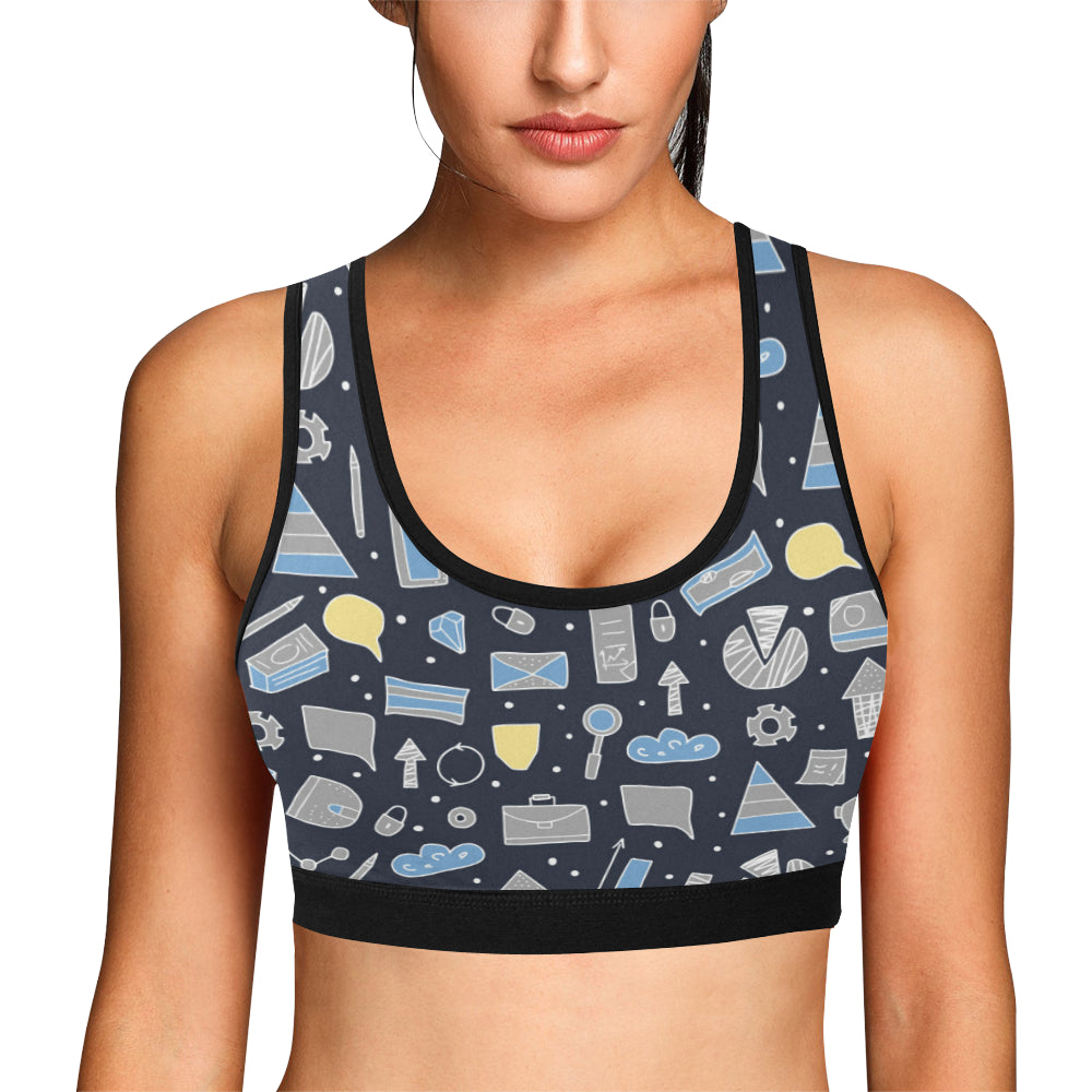 Accounting Financial Pattern Print Design 04 Sports Bra
