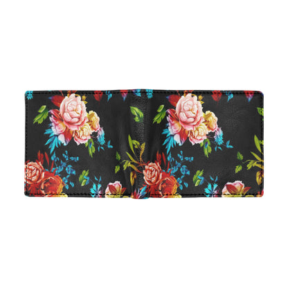 Peony Pattern Print Design PE07 Men's ID Card Wallet