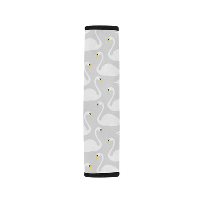 Swan Pattern Print Design 02 Car Seat Belt Cover