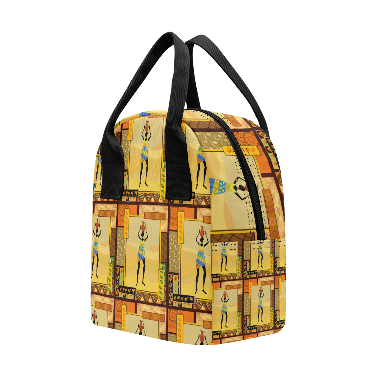 African Girl Design Insulated Lunch Bag
