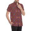 Bohemian Pattern Print Design 10 Men's Short Sleeve Button Up Shirt