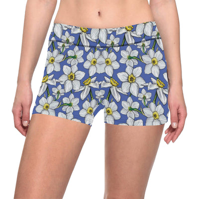 Daffodils Pattern Print Design DF08 Yoga Shorts