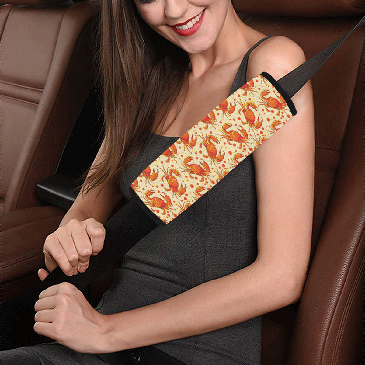 Crab Pattern Print Design 01 Car Seat Belt Cover