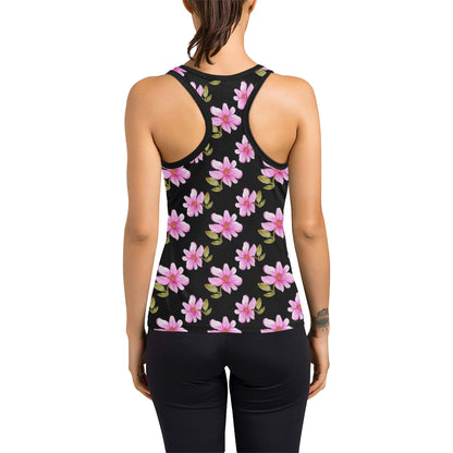 Magnolia Pattern Print Design MAG06 Women's Racerback Tank Top