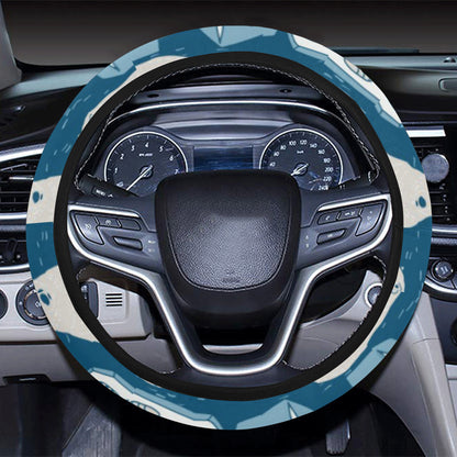 Polar Bear Pattern Print Design PB03 Steering Wheel Cover with Elastic Edge