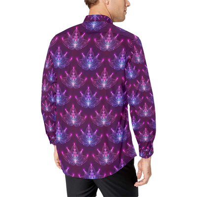 lotus Pattern Print Design LO01 Men's Long Sleeve Shirt