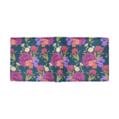 Dahlia Pattern Print Design DH01 Men's ID Card Wallet