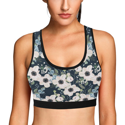 Anemone Pattern Print Design AM02 Sports Bra