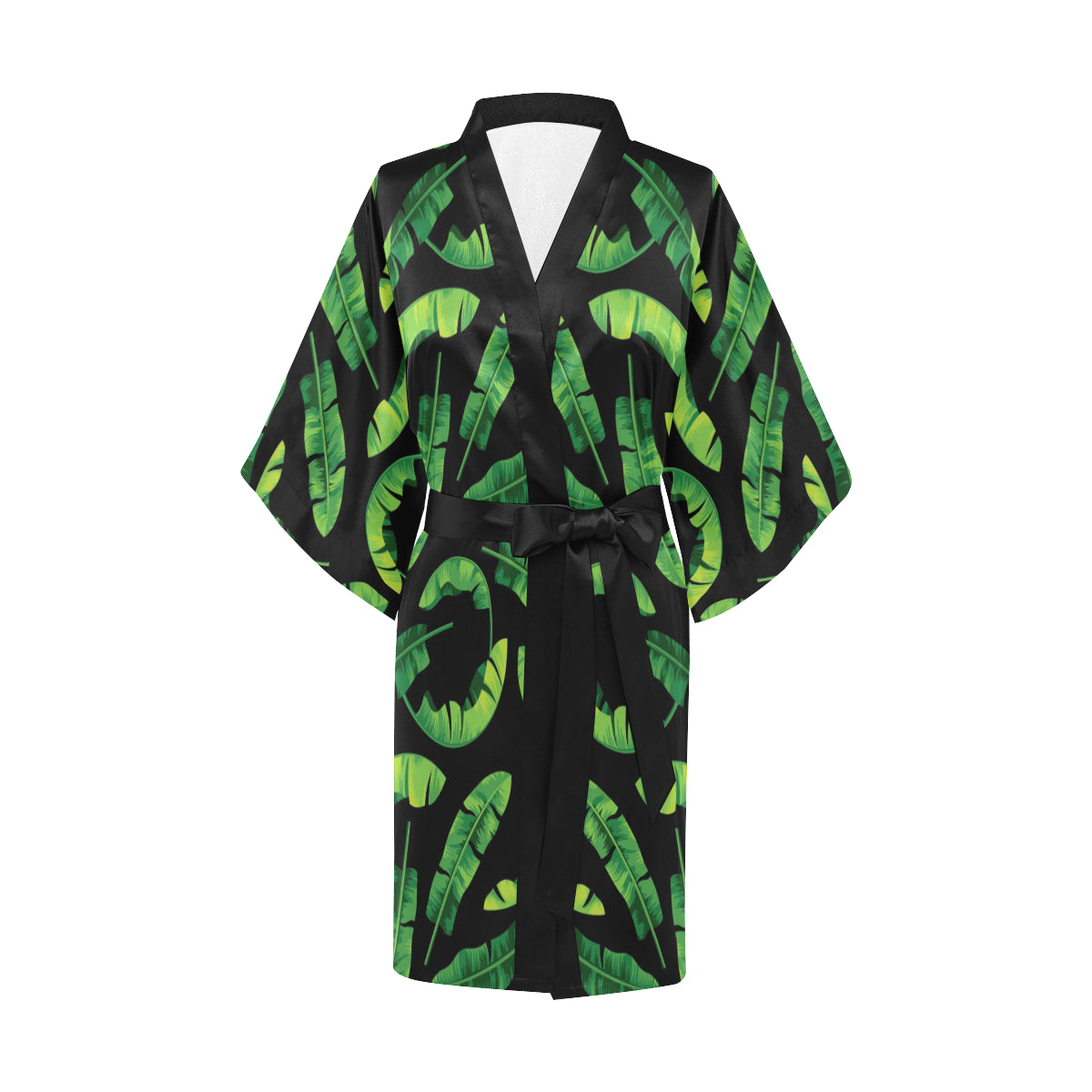 Banana Leaf Pattern Print Design BL02 Women's Short Kimono