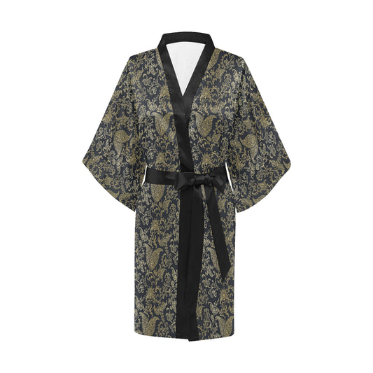 Brocade Pattern Print Design 04 Women's Short Kimono