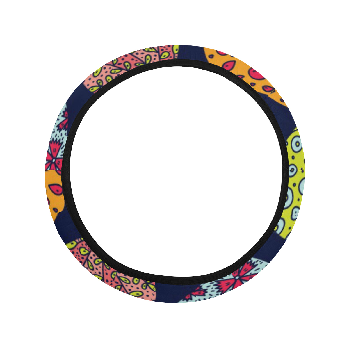 Apple Pattern Print Design AP05 Steering Wheel Cover with Elastic Edge