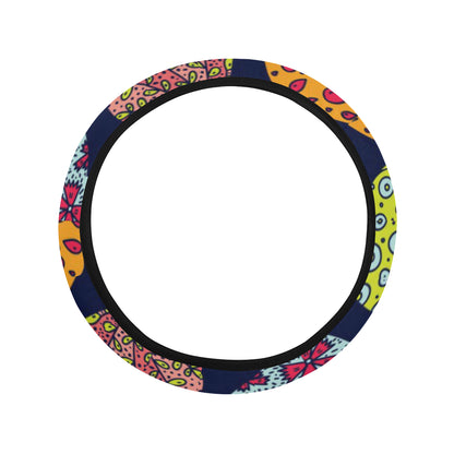 Apple Pattern Print Design AP05 Steering Wheel Cover with Elastic Edge