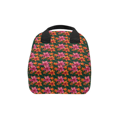 Amaryllis Pattern Print Design AL01 Insulated Lunch Bag