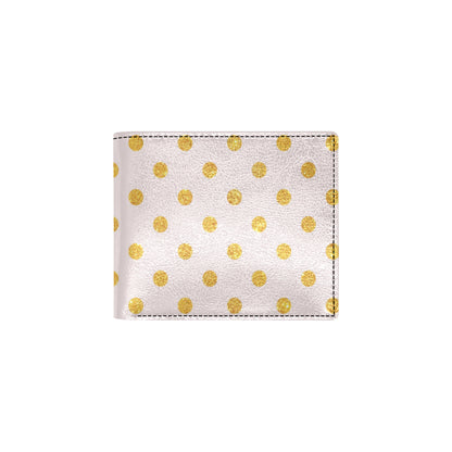 Polka Dot Gold Pink Pattern Print Design 01 Men's ID Card Wallet