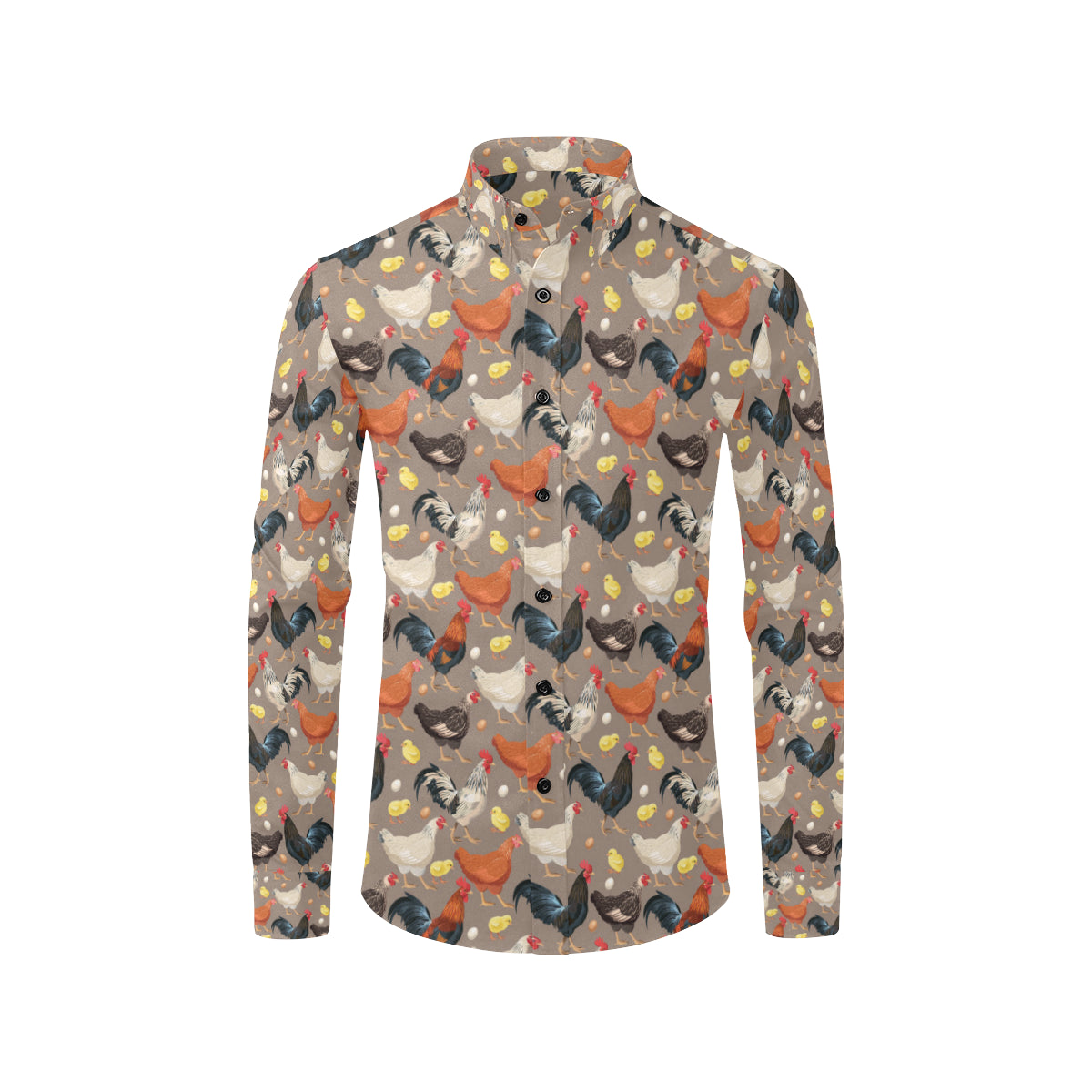 Chicken Evolution Pattern Men's Long Sleeve Shirt