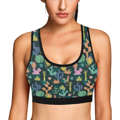 Cactus Pattern Print Design 05 Sports Bra