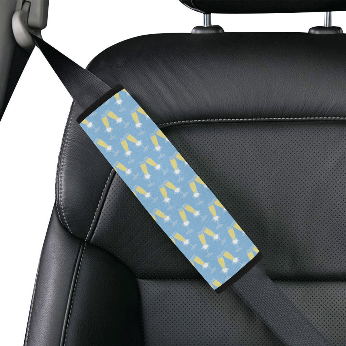 Champagne Pattern Print Design 06 Car Seat Belt Cover