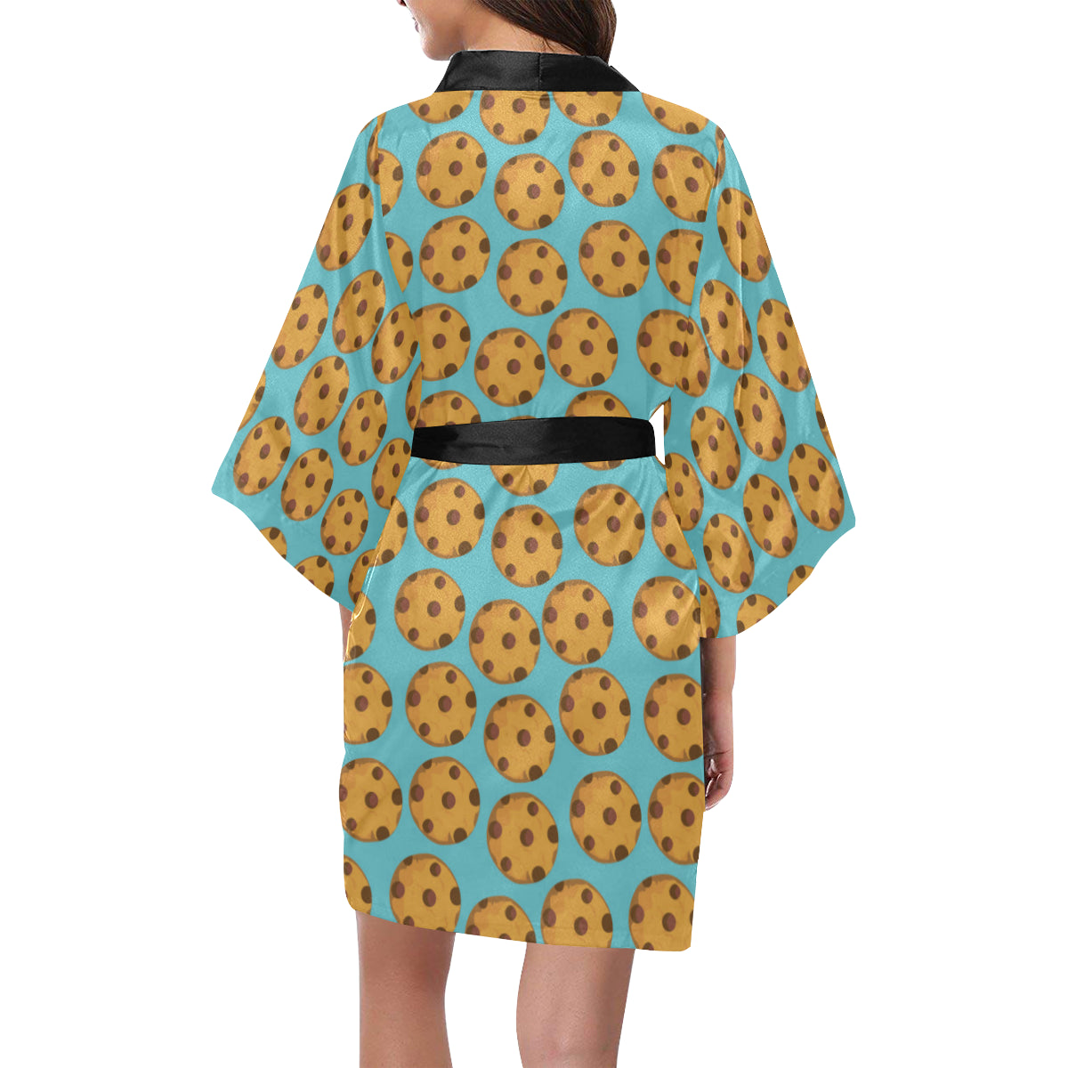 Cookie Pattern Print Design 01 Women's Short Kimono