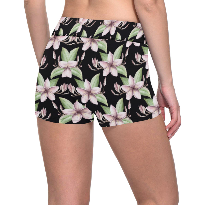 Plumeria Pattern Print Design PM02 Yoga Shorts