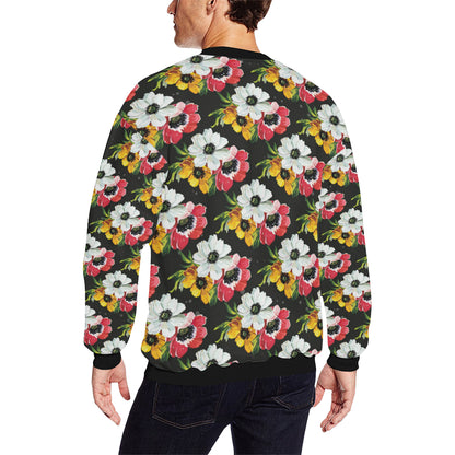 Anemone Pattern Print Design AM07 Men Long Sleeve Sweatshirt