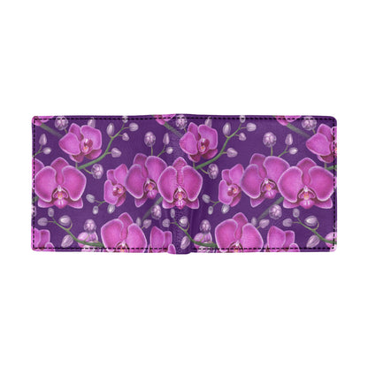 Orchid Pattern Print Design A03 Men's ID Card Wallet