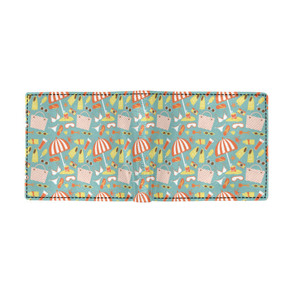 Beach Scene Pattern Print Design 02 Men's ID Card Wallet