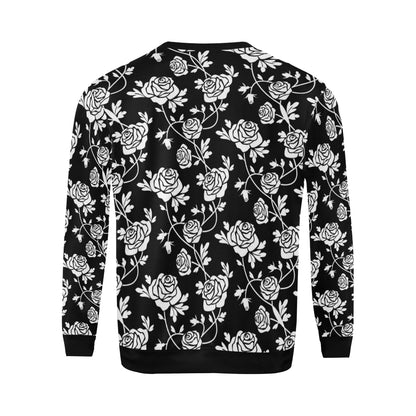 Rose Pattern Print Design RO013 Men Long Sleeve Sweatshirt
