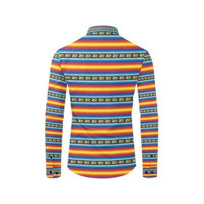 Mexican Blanket ZigZag Print Pattern Men's Long Sleeve Shirt