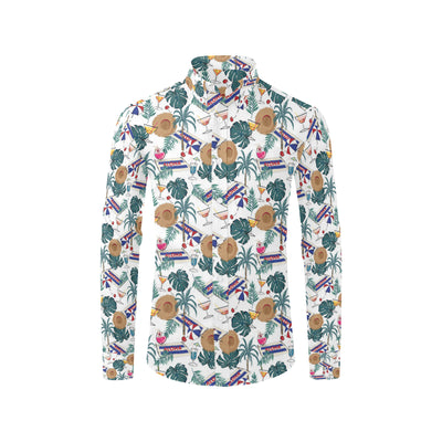 Aloha Hawaii Beach Pattern Print Design 04 Men's Long Sleeve Shirt