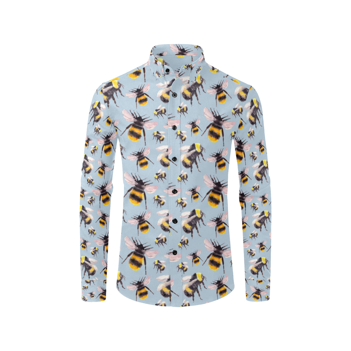 Bee Pattern Print Design BEE08 Men's Long Sleeve Shirt