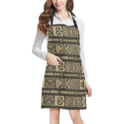 Mayan Pattern Print Design 03 Apron with Pocket
