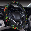 Heliconia Pattern Print Design HL04 Steering Wheel Cover with Elastic Edge