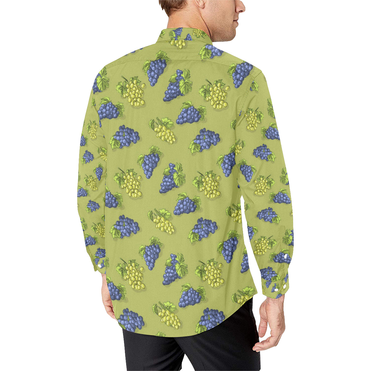 Grape Pattern Print Design GP08 Men's Long Sleeve Shirt