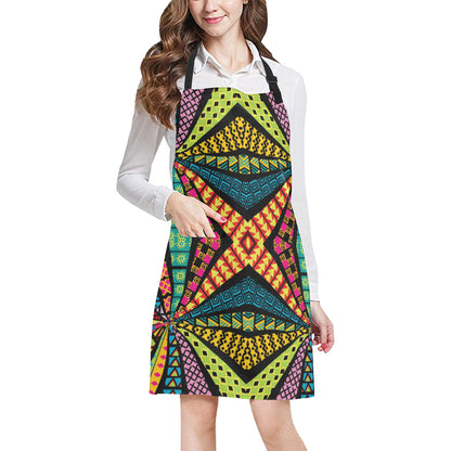 Kaleidoscope Pattern Print Design 05 Apron with Pocket